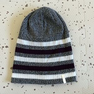 💘 EMPYRE - PURPLE WHITE GREY STRIPED BEANIE
